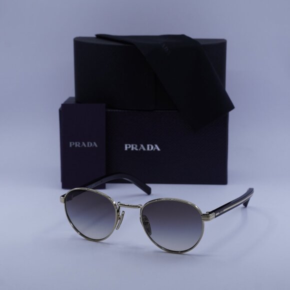 Prada PRB52S ZVN02C Round Sunglasses – Gold\Grey - Picture 1 of 10